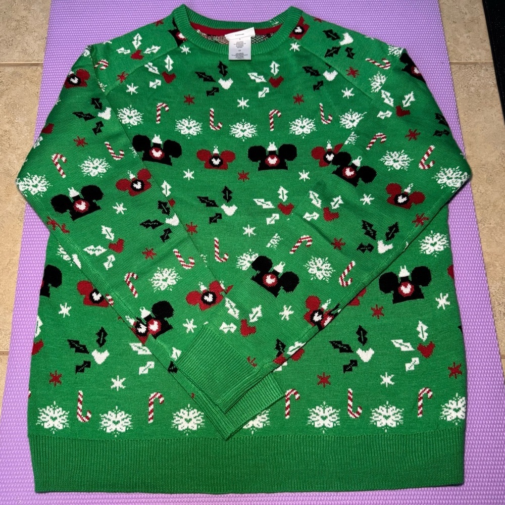 Disney Green Mickey Mouse Holiday Sweater